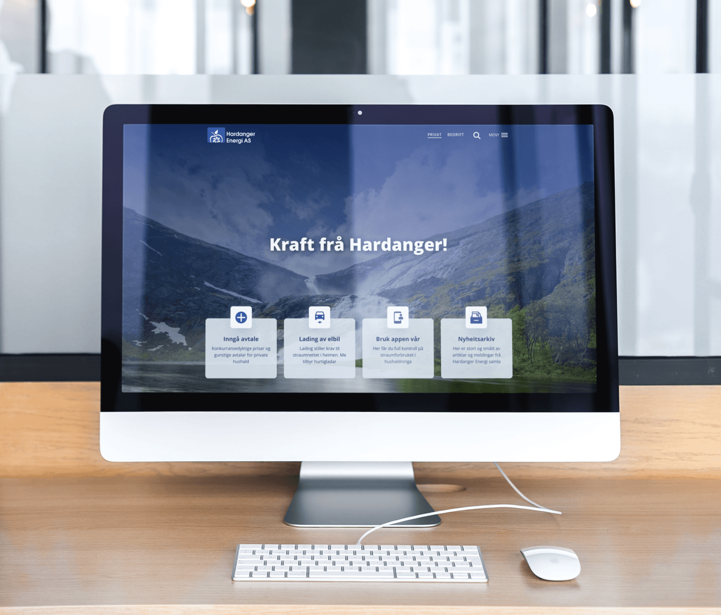 Nettsider for energileverandøren i "Fjorden"